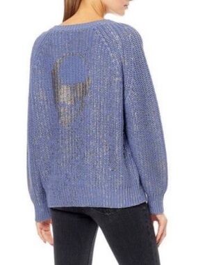 Skull Cashmere Sweater with Back Skull Motif Size XS